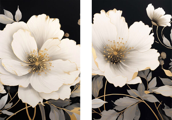 - Elegant blooms on a dark backdrop