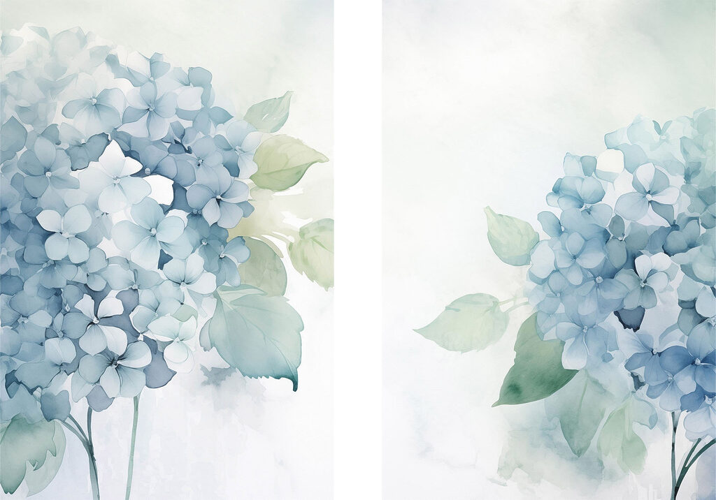 Painting of flowers and leaves