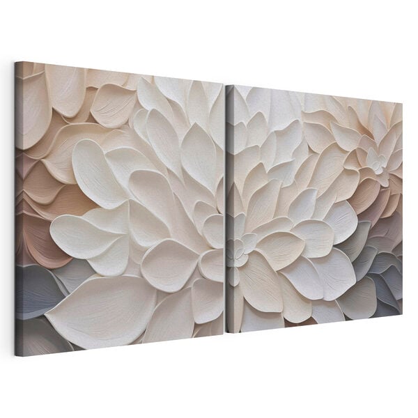 Modulaire canvasprint Delicate bloemblaadjes in zachte kleuren