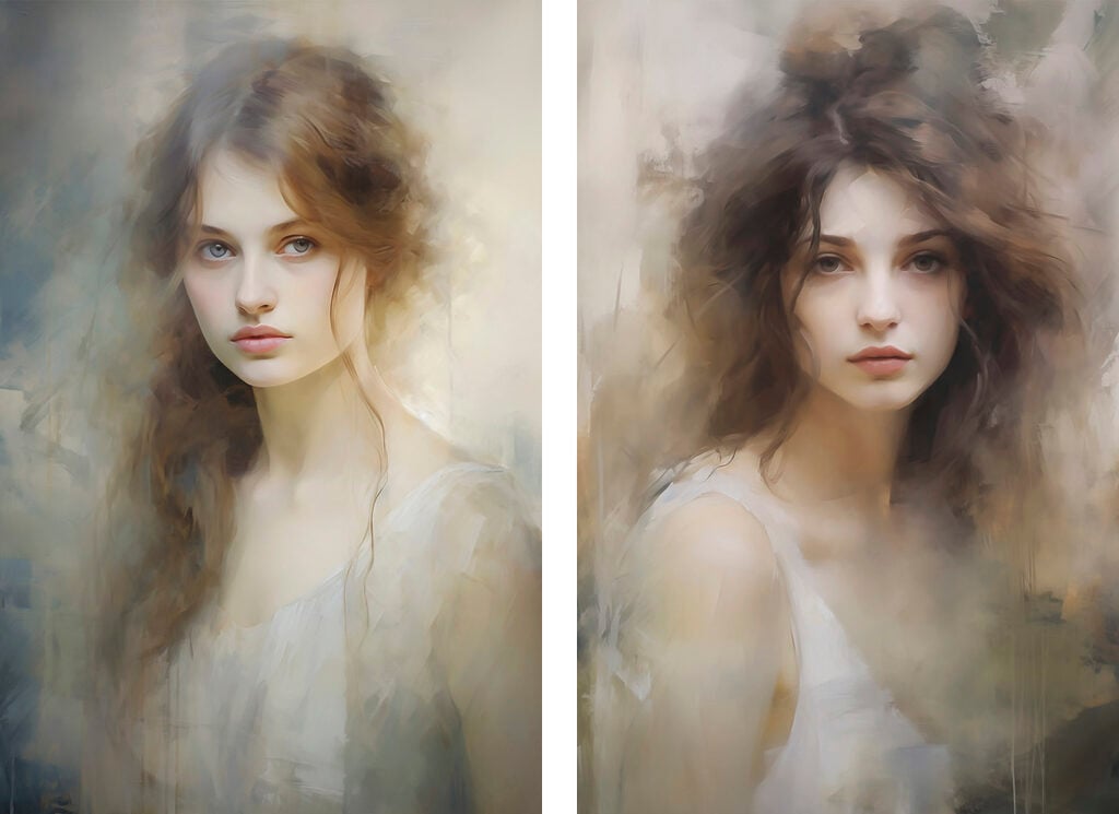 Comparison of a woman's face