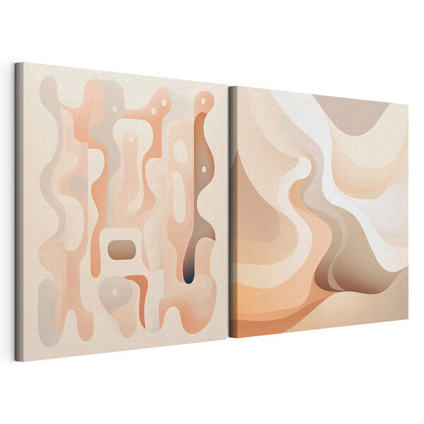 Modulaire canvasprint Zachte rondingen in warme kleuren