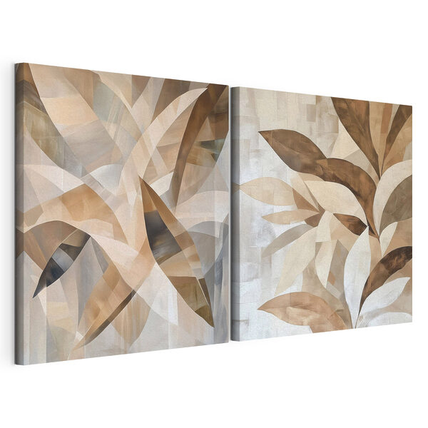 Modulaire canvasprint Vloeiende vormen in warme tinten