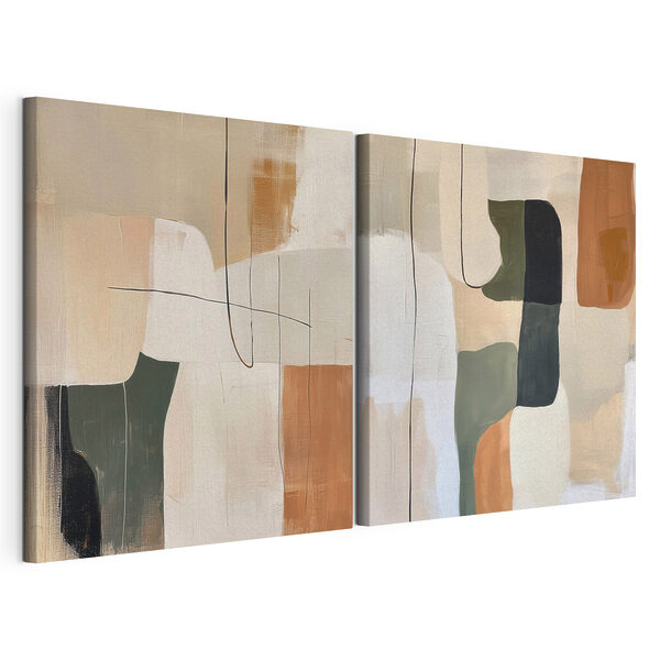 Modulaire canvasprint Schilderen in verschillende kleuren
