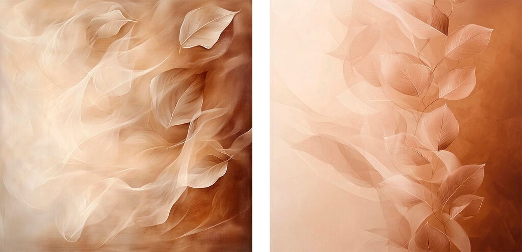 Gentle leaves dancing in soft hues