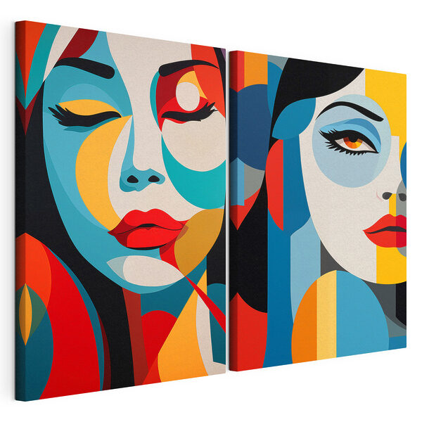 Modulaire canvasprint Collage van het gezicht van een vrouw