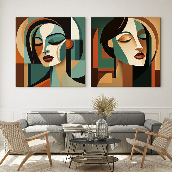 Two images of a woman's face