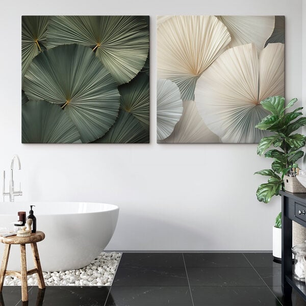 - Intricate fans in soft colors