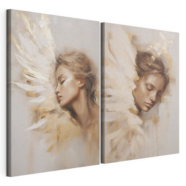Modulaire canvasprint Schilderij van een vrouw met vleugels