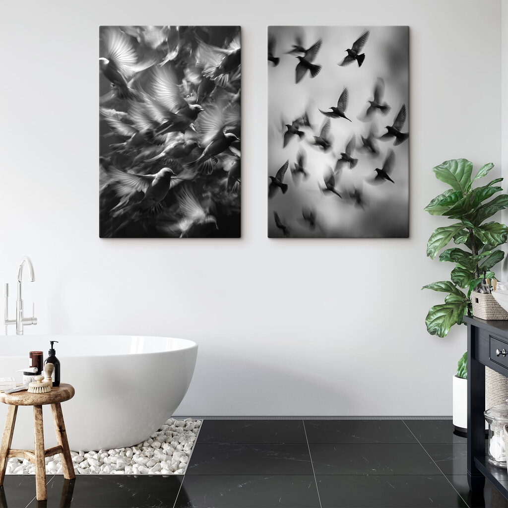 Collage of birds flying