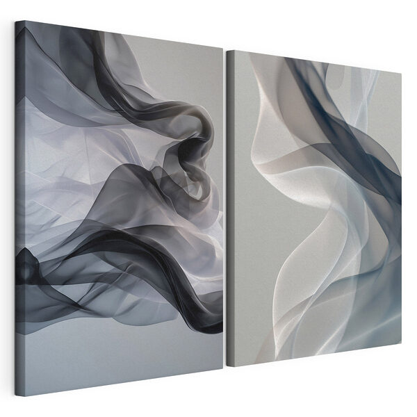 Modulaire canvasprint Vloeiende vormen in zachte tinten