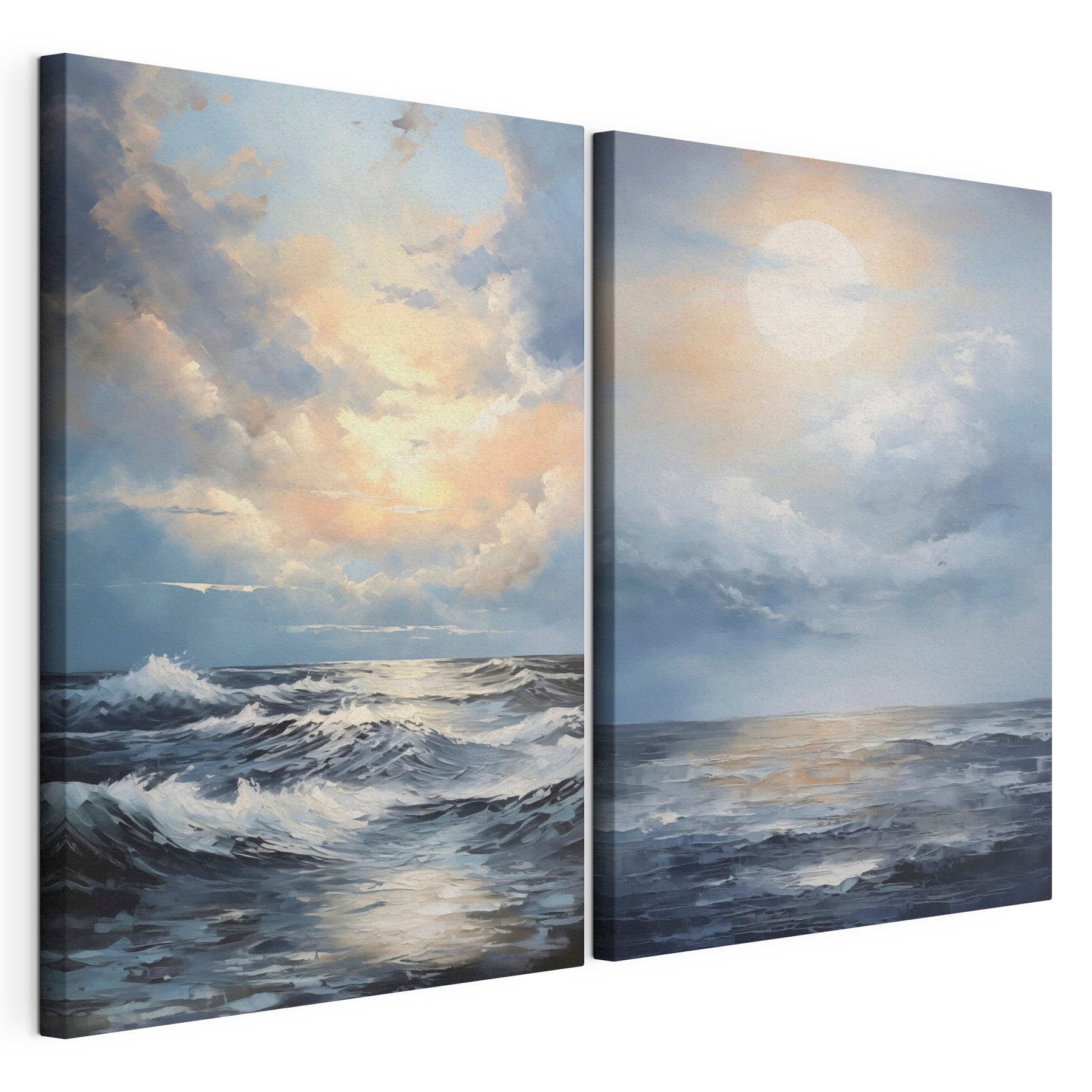 Painting of a sea and the sun