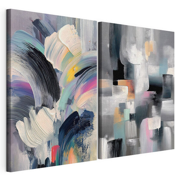 Modulaire canvasprint Kleurrijke krullen van creatieve expressie