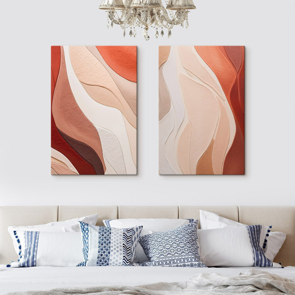 Flowing shapes in warm hues