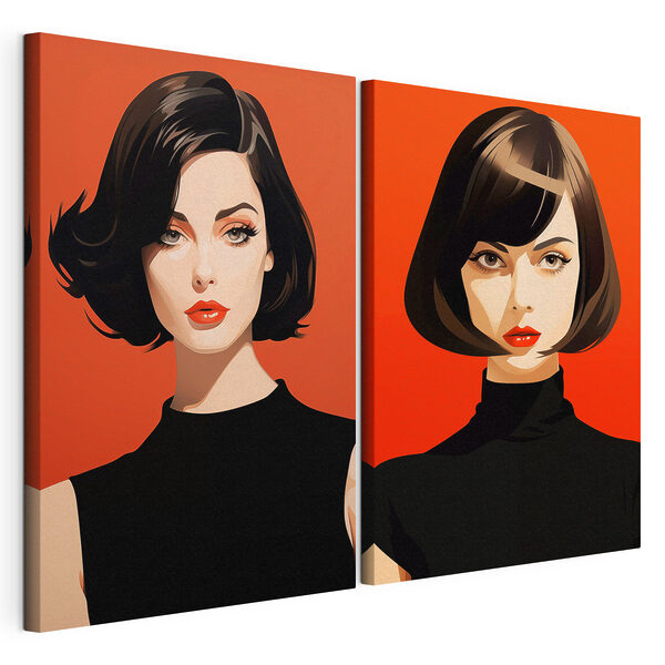 Modulaire canvasprint Vrouw met kort haar