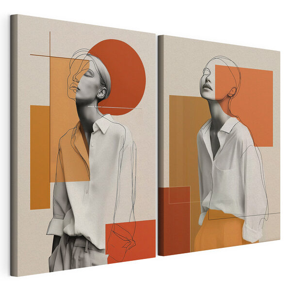Modulaire canvasprint Collage van een vrouw