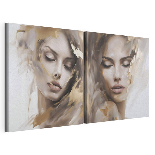 Modulaire canvasprint Etherische schoonheid in zachte tinten
