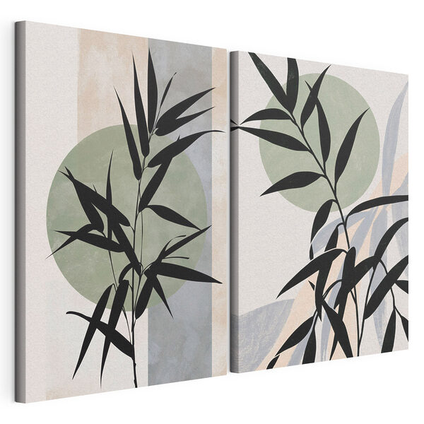 Modulaire canvasprint Twee afbeeldingen van een plant