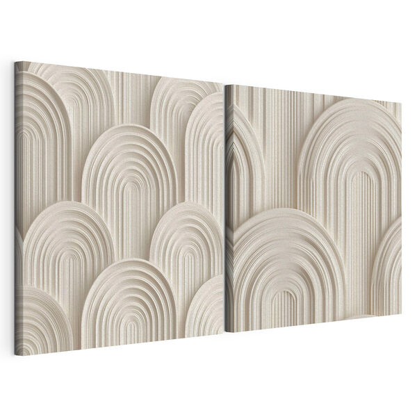 Modulaire canvasprint Zachte rondingen in neutrale tinten