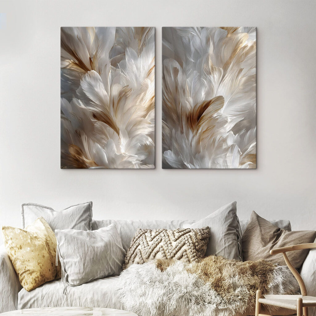 Delicate feathers in soft hues
