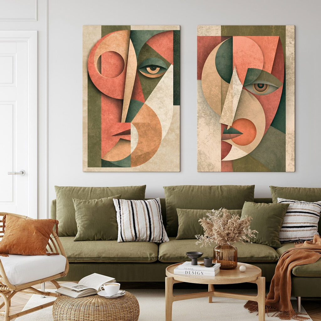 Couple of faces with different colors