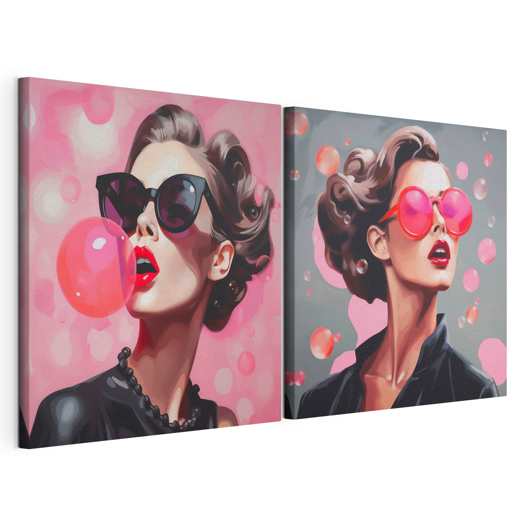 Collage of a woman wearing sunglasses