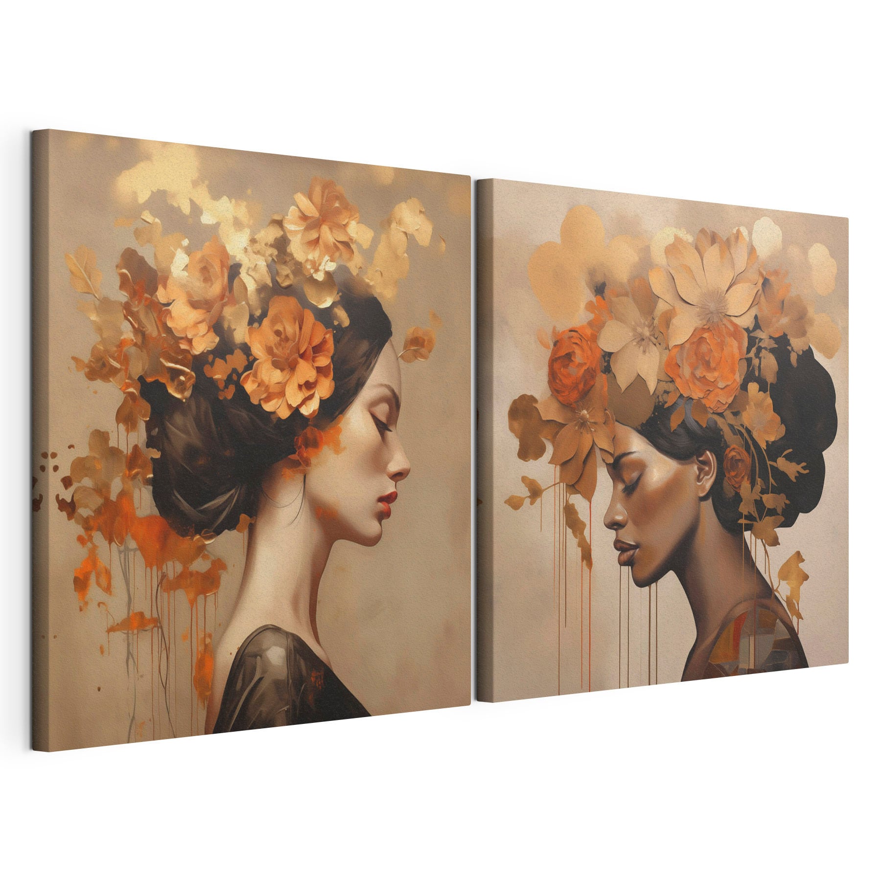 Painting of a woman with flowers in her hair