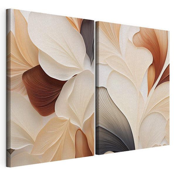 Modulaire canvasprint Fijne golven in zachte kleuren
