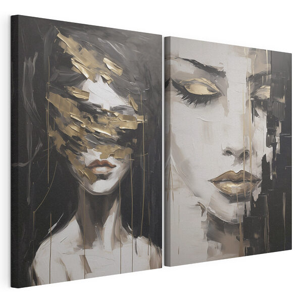 Modulaire canvasprint Verborgen schoonheid in elegante contrasten