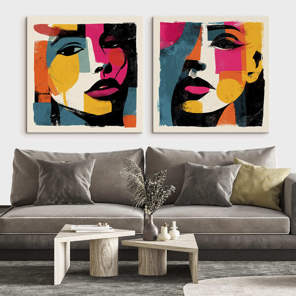 Couple of posters of women's faces