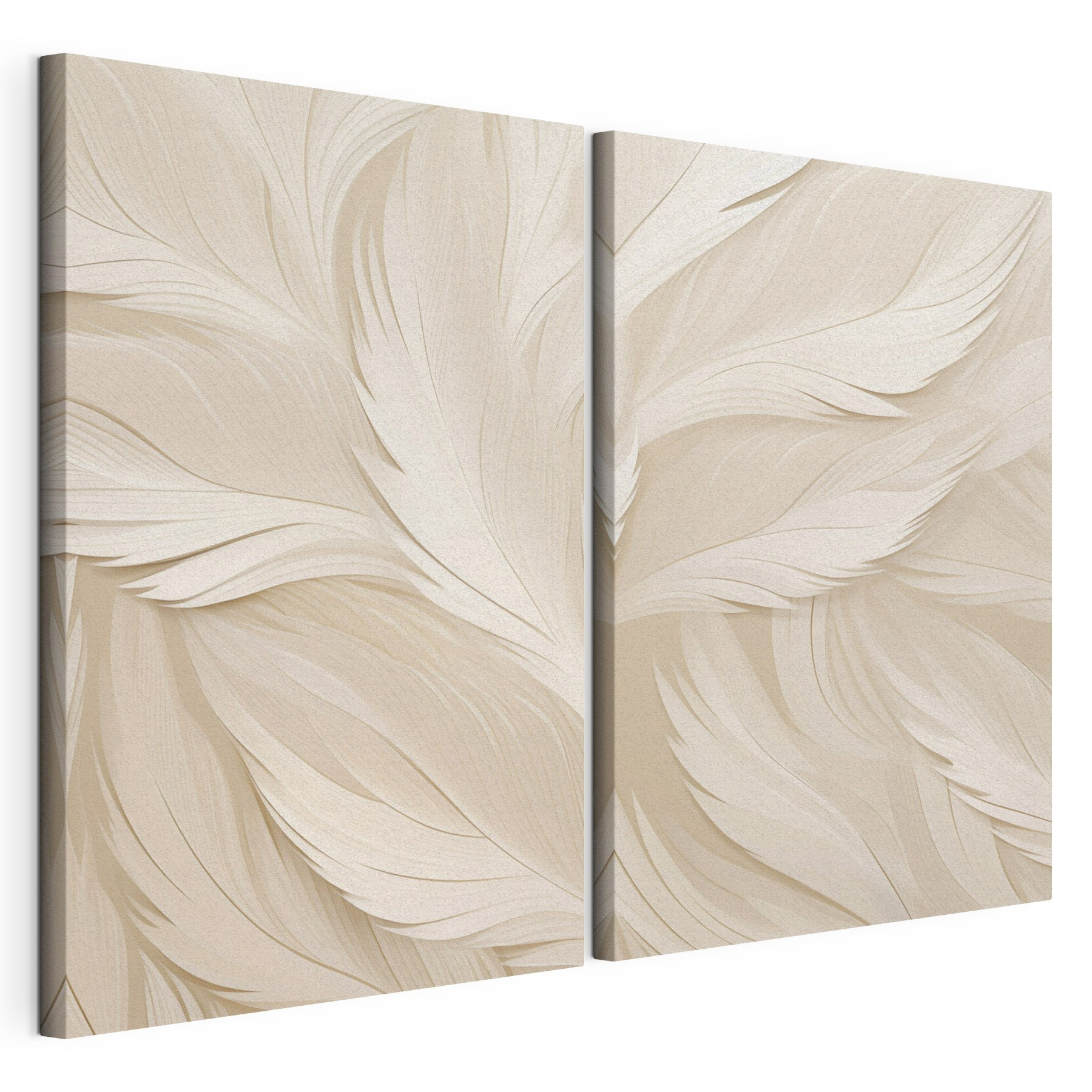 White feather pattern on a white surface