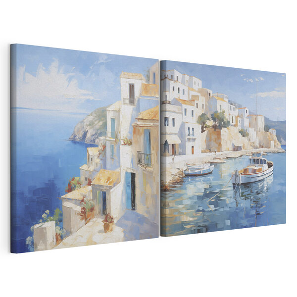 Modulaire canvasprint Schilderij van een boot in het water