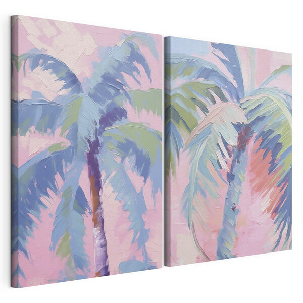 Modulaire canvasprint Schilderij van palmbomen