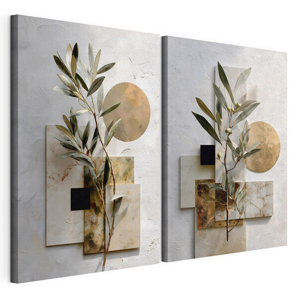 Modulaire canvasprint Natuurlijke elegantie met groene accenten
