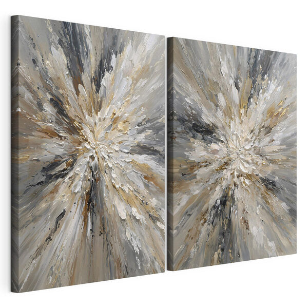 Modulaire canvasprint Een dynamische uitbarsting van aardse tinten