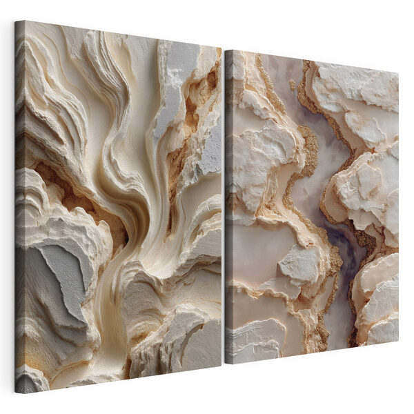 Modulaire canvasprint Vloeiende patronen in zachte tinten