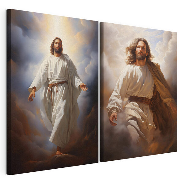 Modulaire canvasprint Schilderij van een man in een wit gewaad