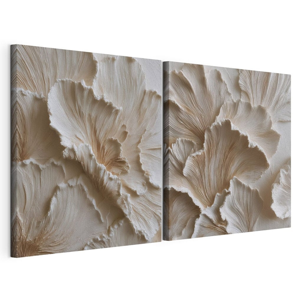 Intricate layers of cream-colored textures