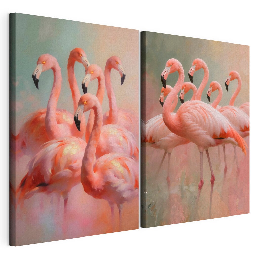 Group of flamingos standing together