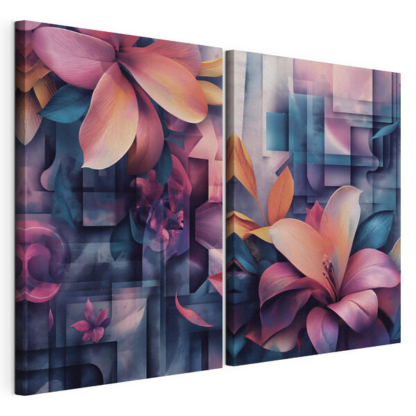 Modulaire canvasprint Bloemencollage