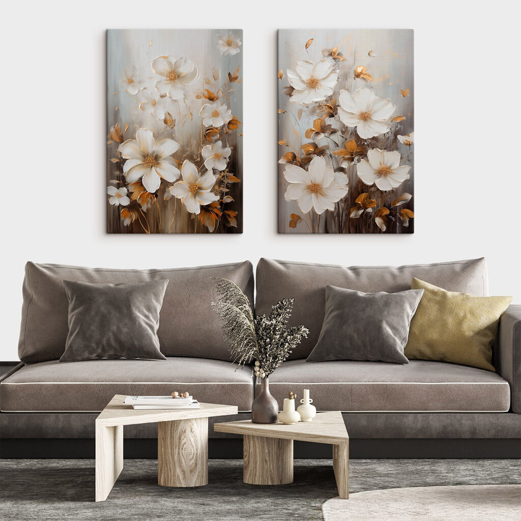 Painting of white flowers