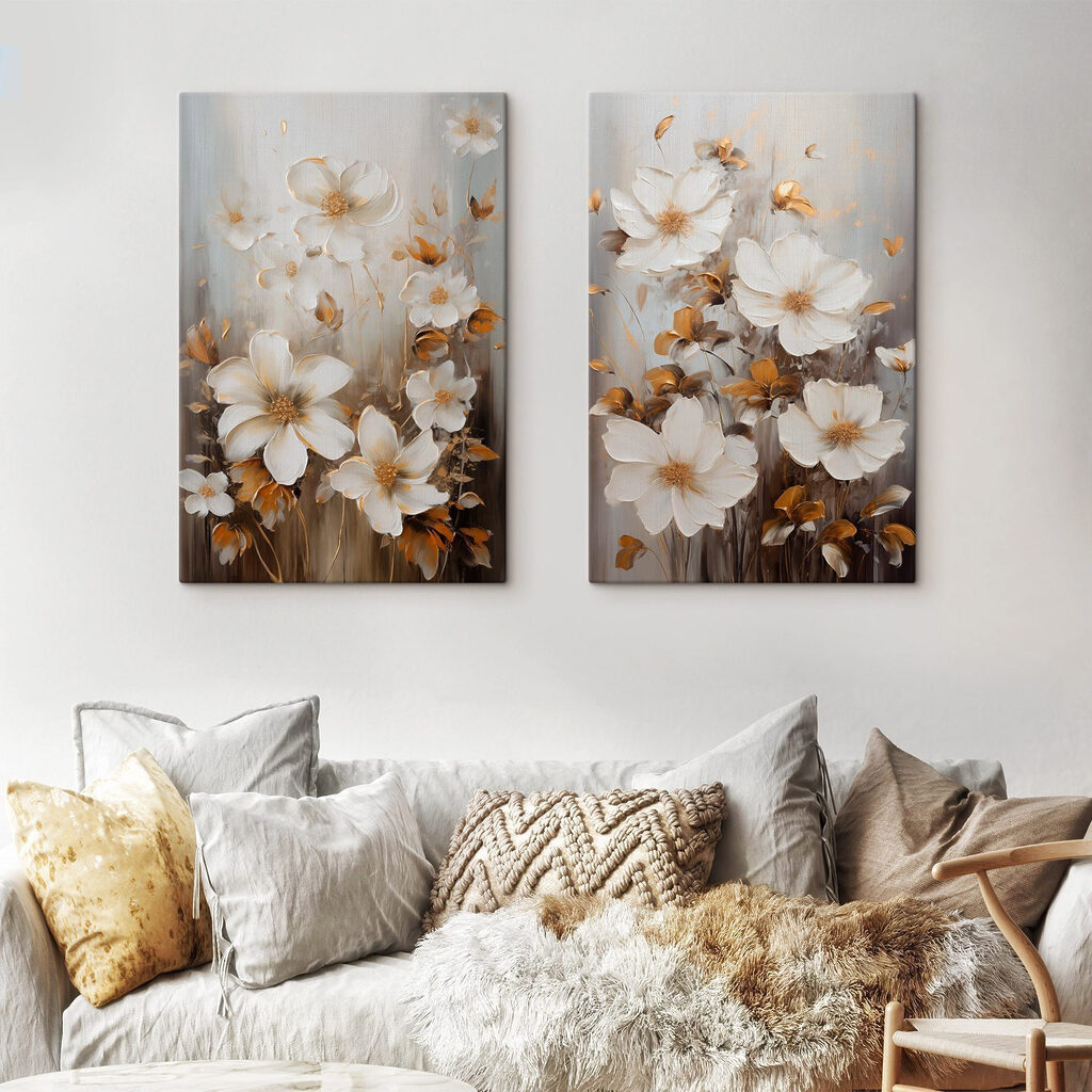 Painting of white flowers