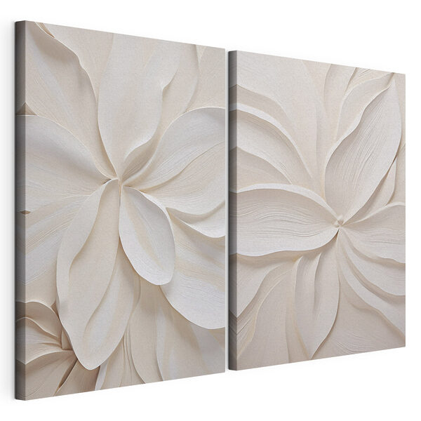 Collage of white paper flowers