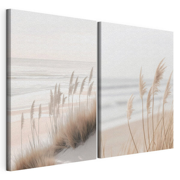 Modulaire canvasprint Zachte golven strelen de zandstranden