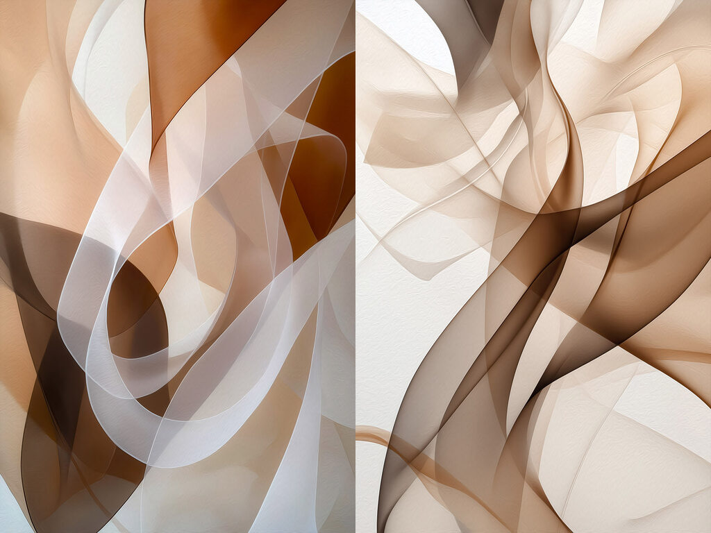 Fluid shapes in earthy tones