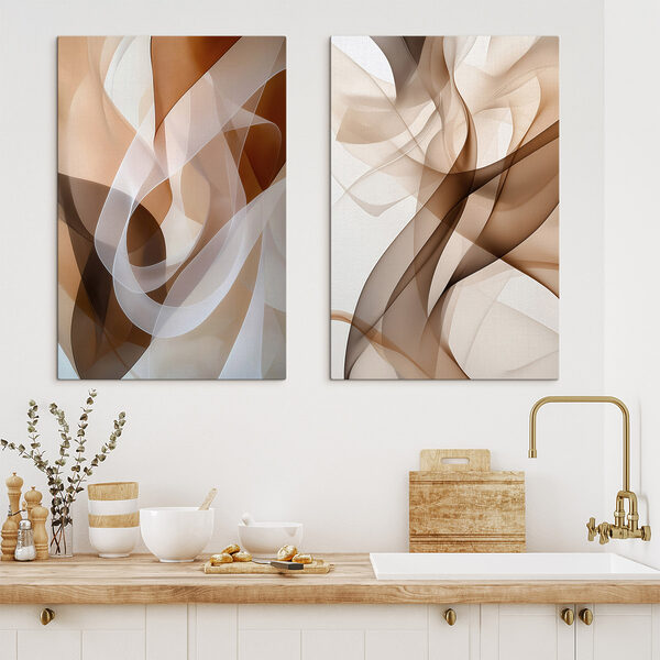 Fluid shapes in earthy tones
