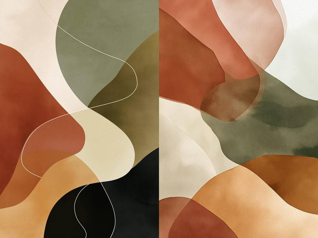 Serene abstract shapes in warm tones