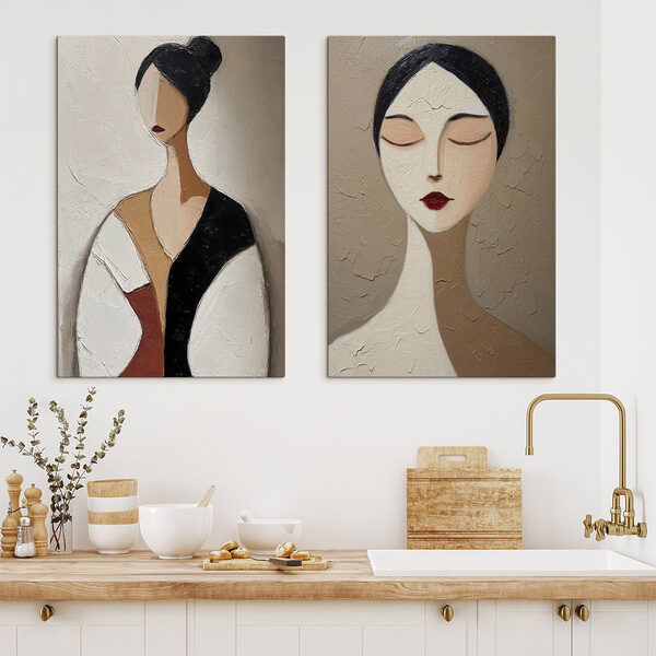 Collage of a painting of a woman