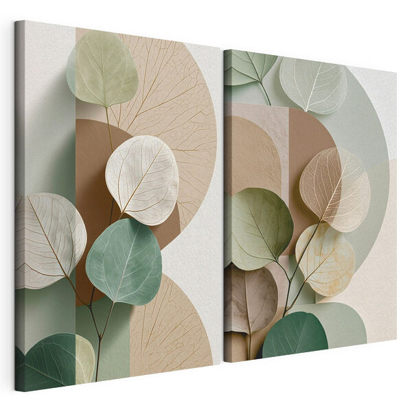 Modulaire canvasprint Collage van bladeren