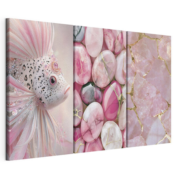 Collage of pink and white stones