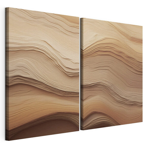 Modulaire canvasprint Vloeiende lagen van zachte tinten